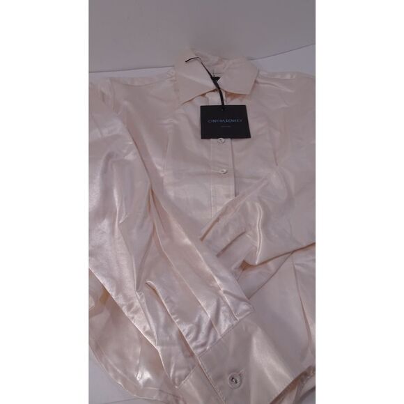 Cynthia Rowley Women's Satin Shirt Cotton Silk-Blend Corset Blouse XS NWT 345 - Picture 6 of 11